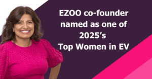 Image of Charnjit Saranna with title EZOO co-founder named as one of 2025's Top Women in EV